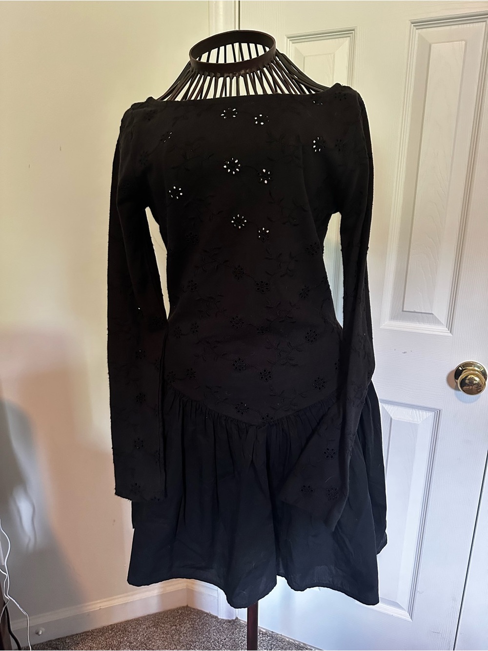 Free People Surley long-sleeve drop waist mini dress NWT